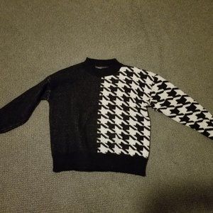 Shein Houndstooth Drop Shoulder Sweater